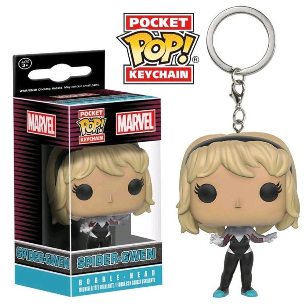 3/$55❤️new Funko Pocket Pop! Keychain Unhooded Spider-Gwen Hot Topic Bobble Head